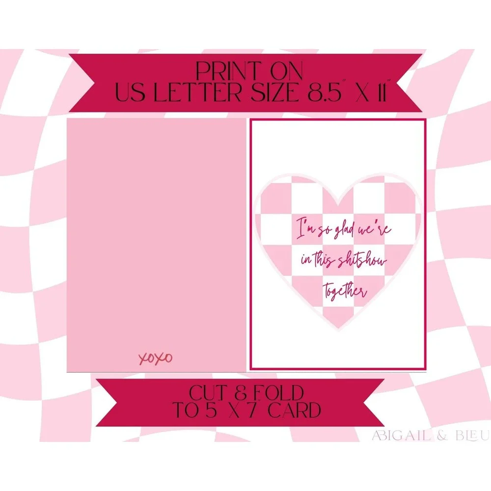 I'm So Glad We're in This ShitShow Together Love Card | Valentines Day | Funny C